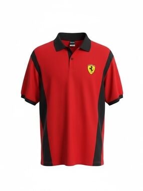 Official Licensed Ferrari men’s short sleeve polo shirt size L.